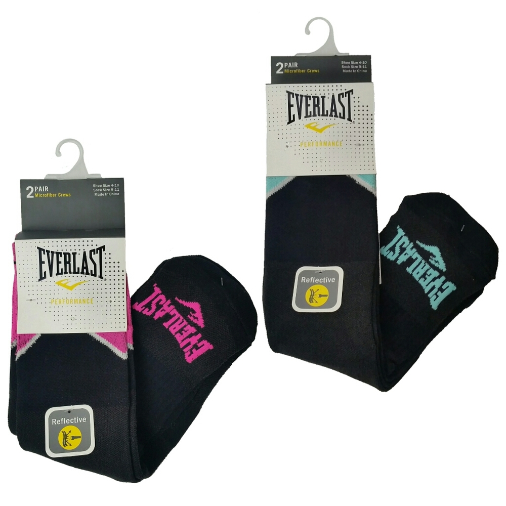 Everlast Microfiber Reflective Cycling Crew Socks